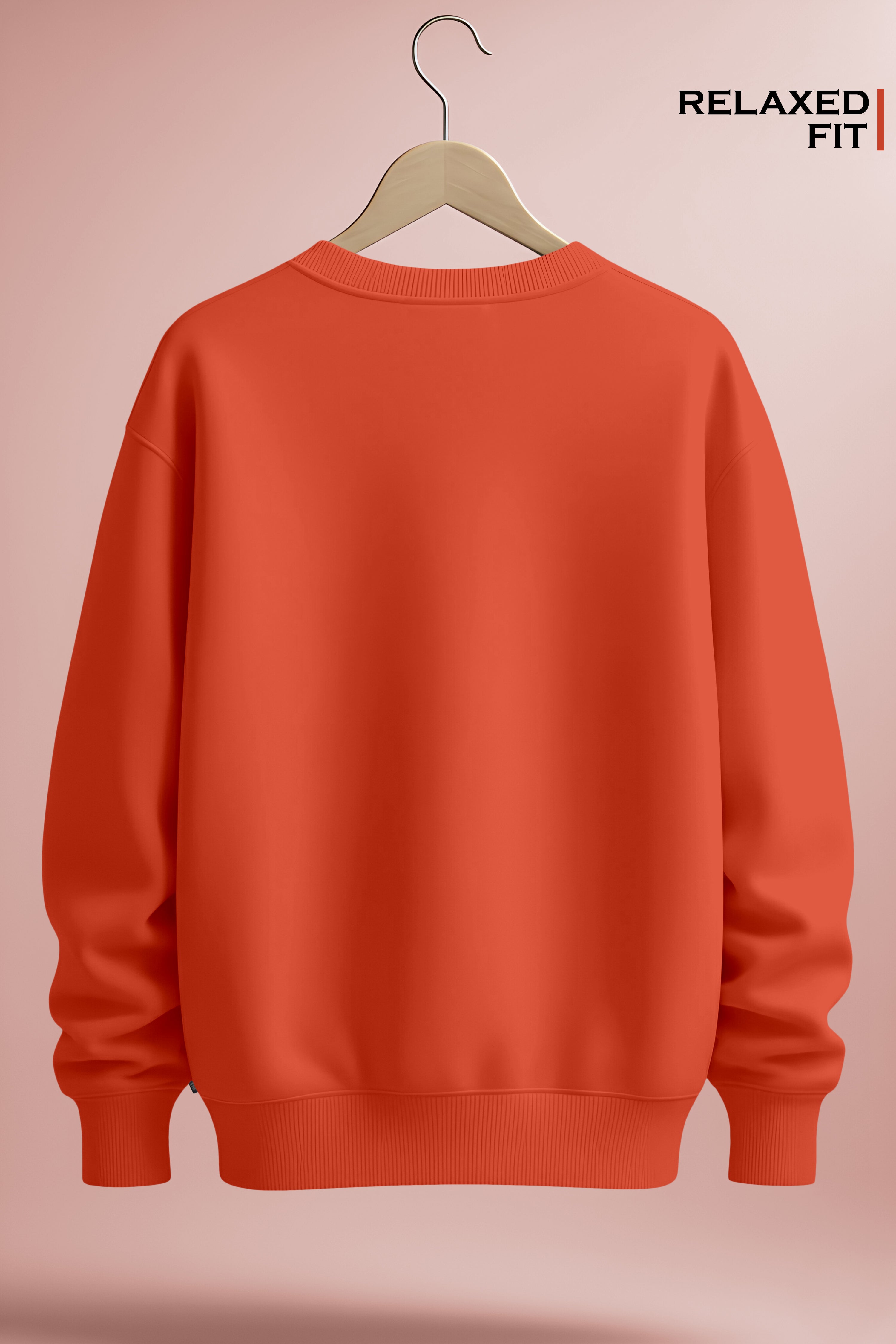 Full Sleeves Orange Sweatshirt for Men's