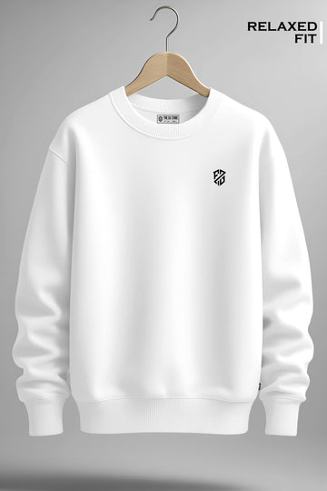 Full Sleeves White Sweatshirt for Men's
