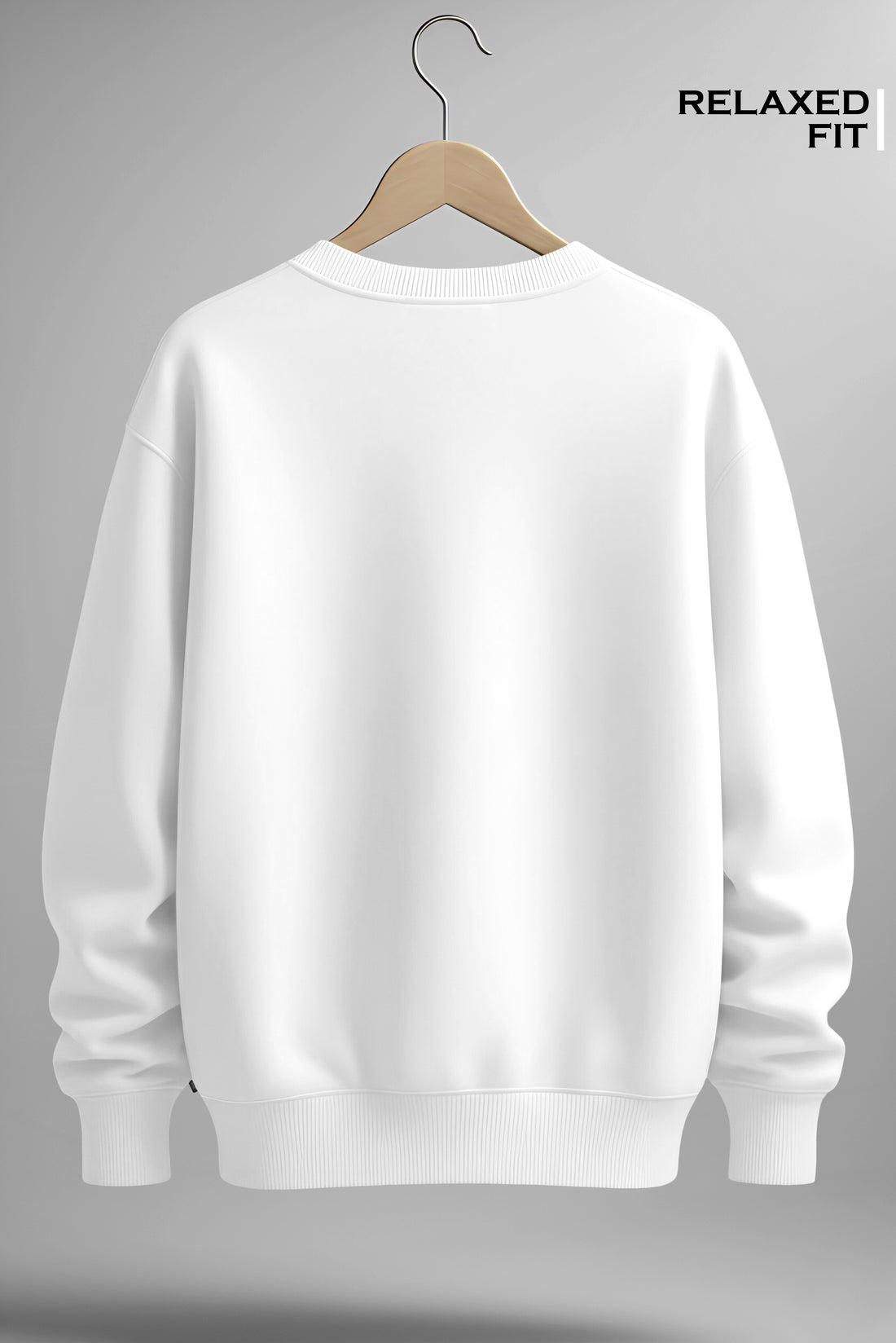 Full Sleeves White Sweatshirt for Men's