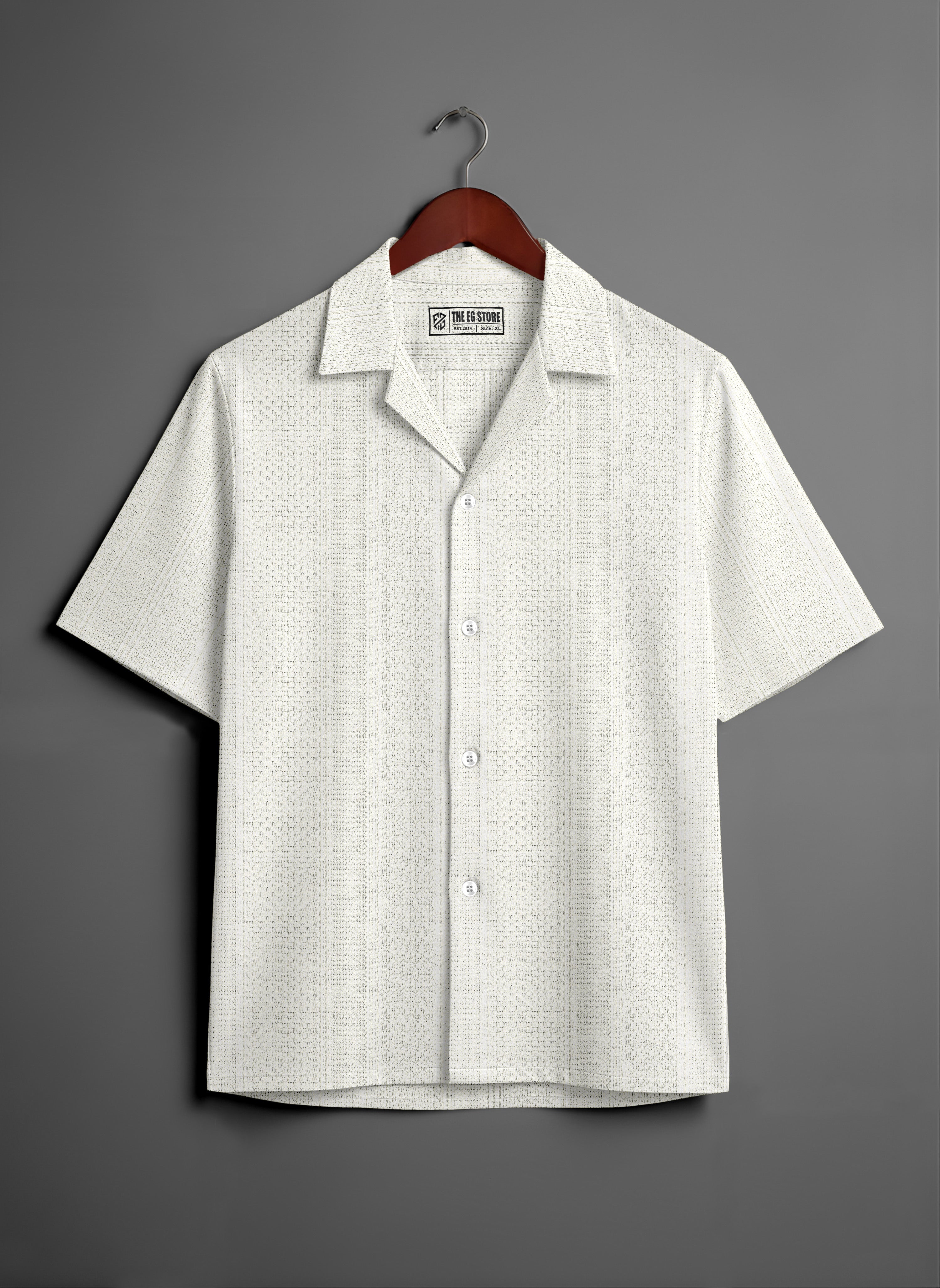Cream Half Sleeves Shirts for Mens