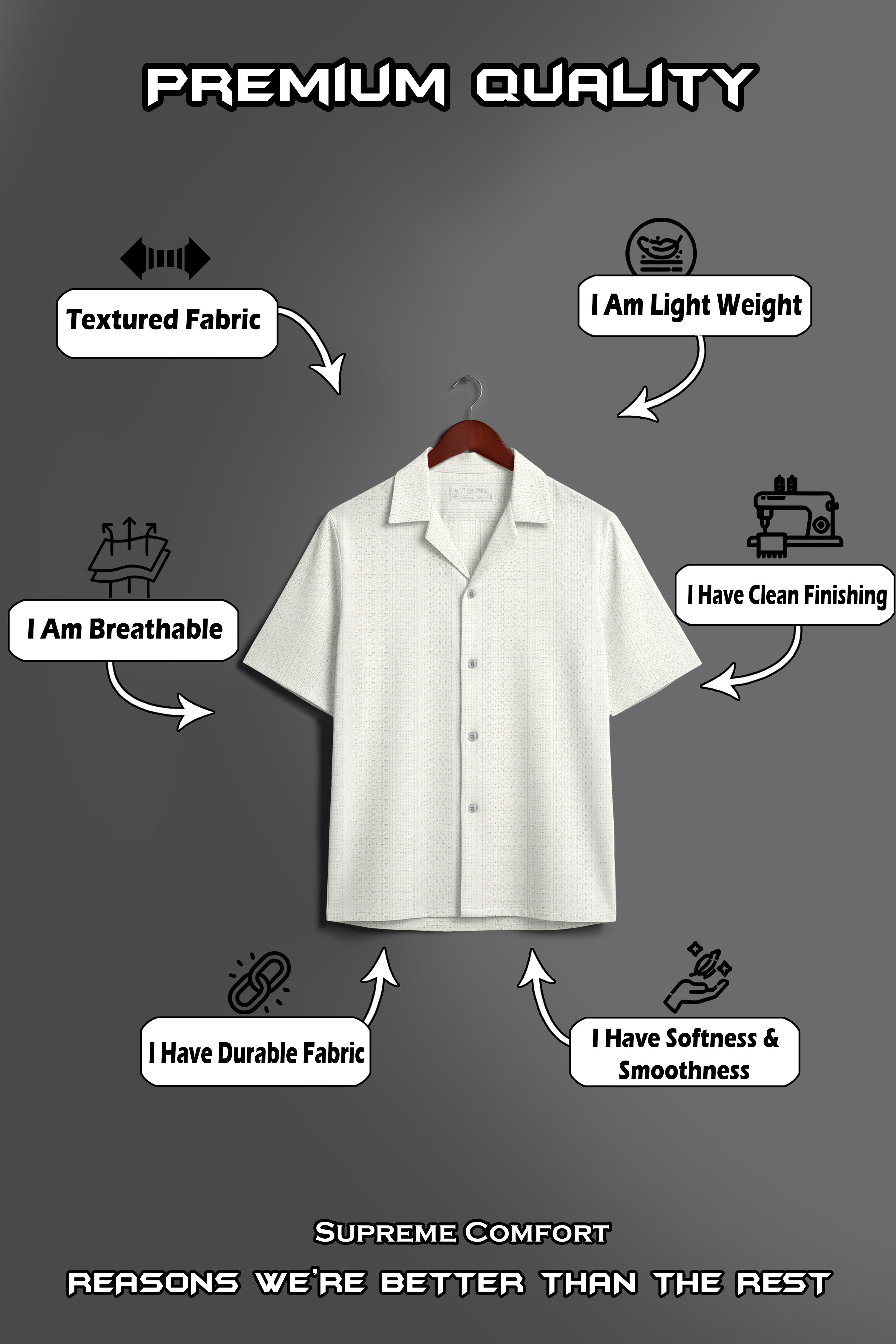 Cream Half Sleeves Shirts for Mens