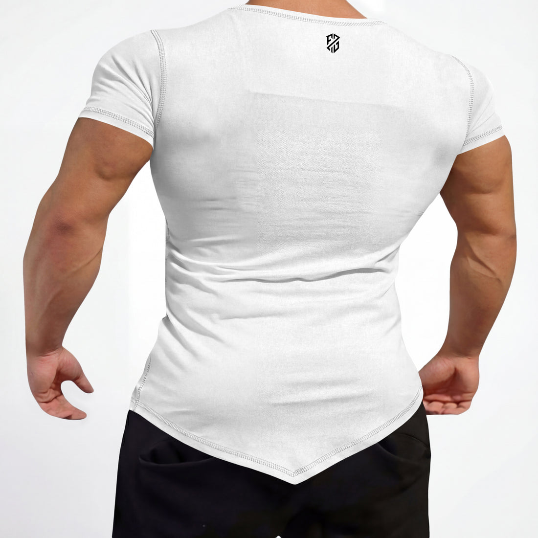 White Gym Half T Shirt for Men